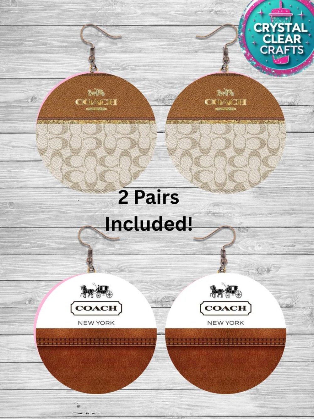 Two Pairs Of Coach Earrings Custom